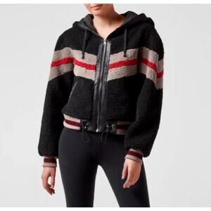 BLANC NOIR Faux-Fur Cropped Hoodie